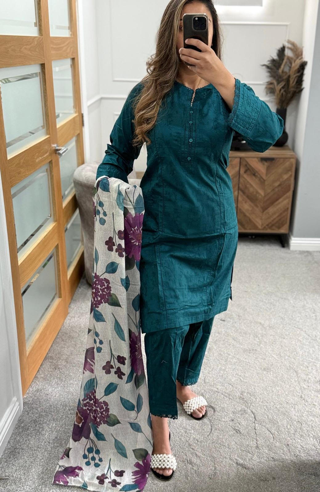 Tawakkal 3pc Teal Suit